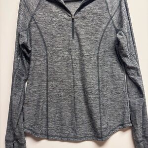 Old Navy Gray and Black Fitted Polo‎ Long Sleeve Tee